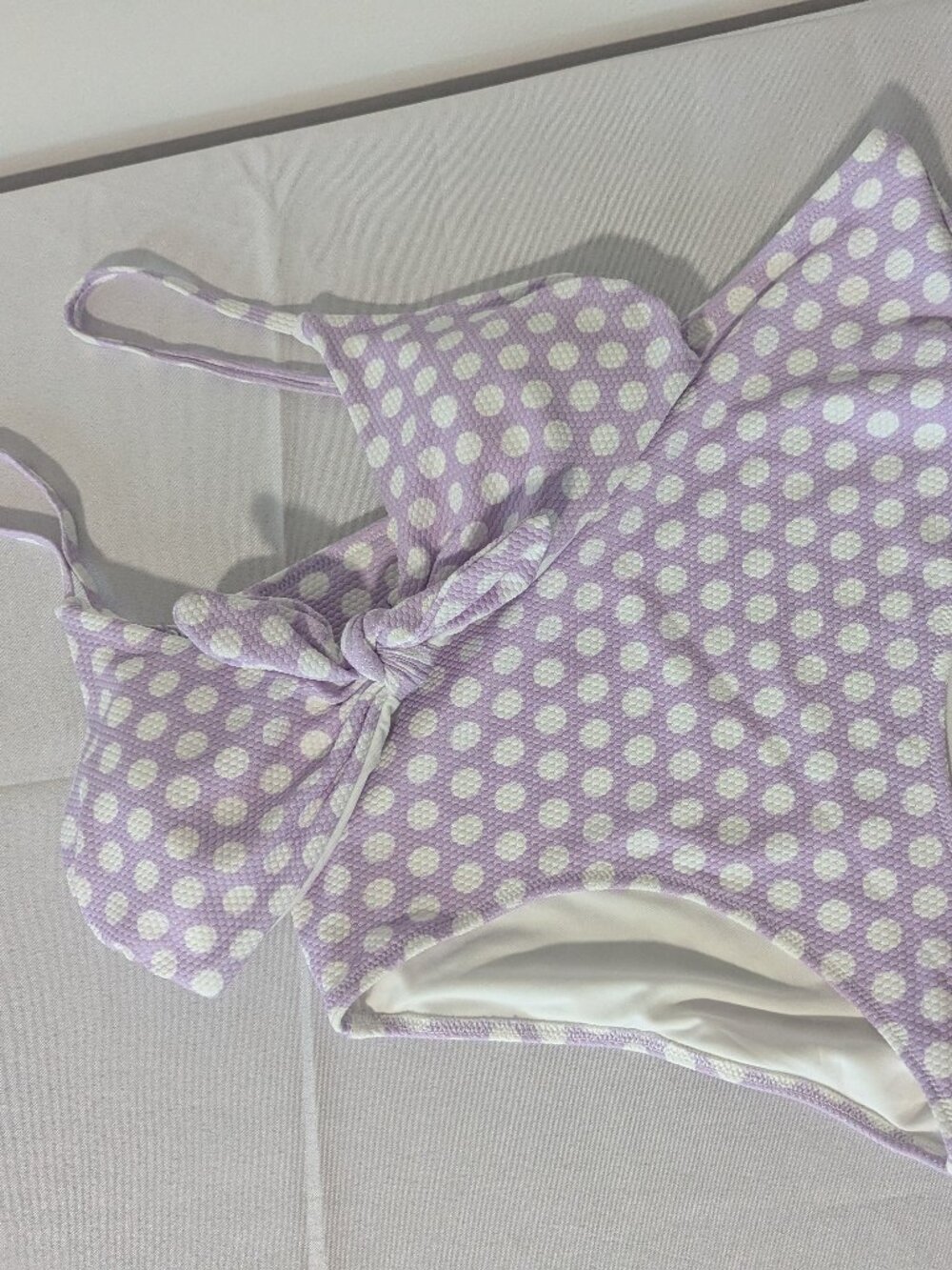 aerie Light Purple Polka Dot Bikini Swimsuit Set (Top & Bottoms)